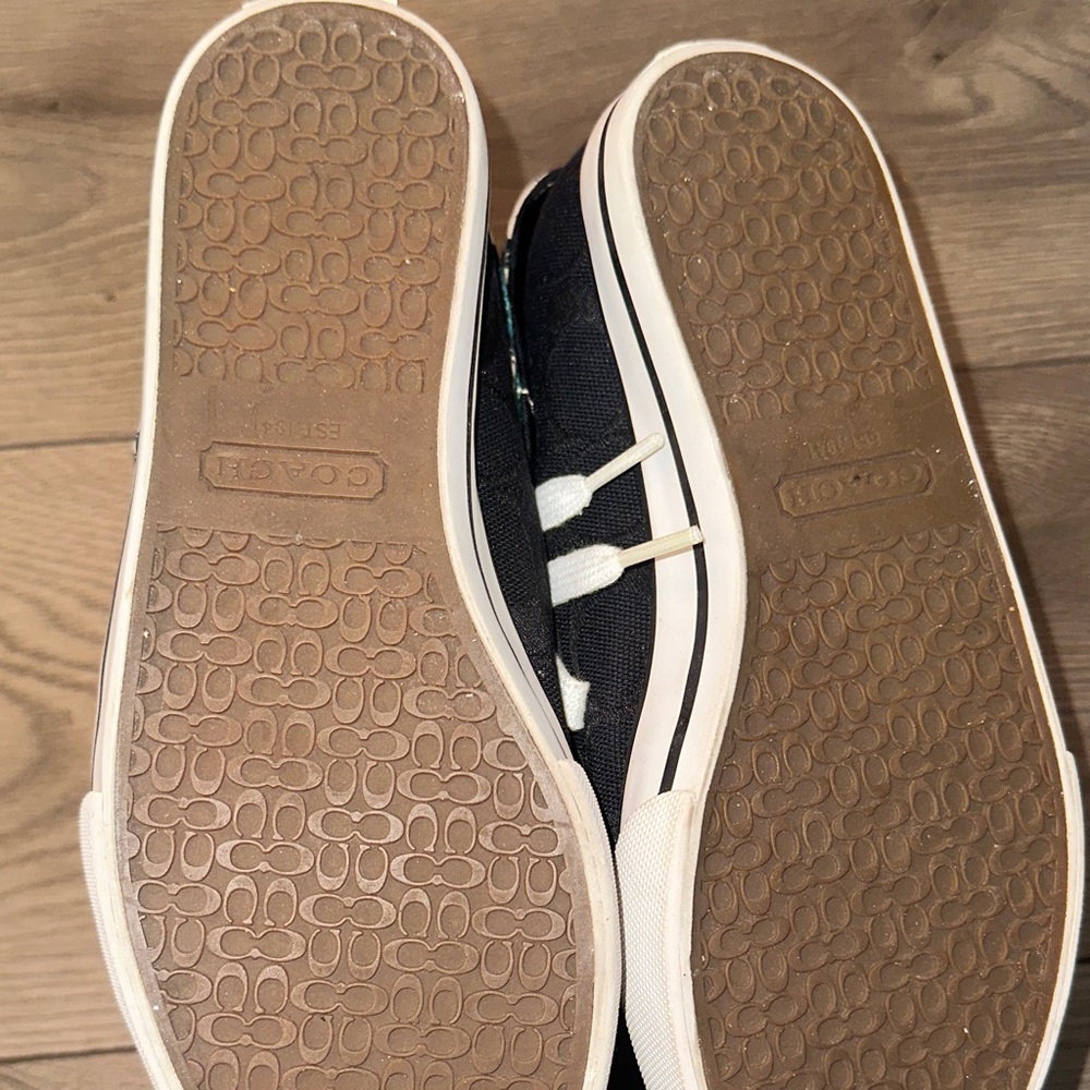 Coach Black and White High-Top Sneakers - Picture 8 of 8